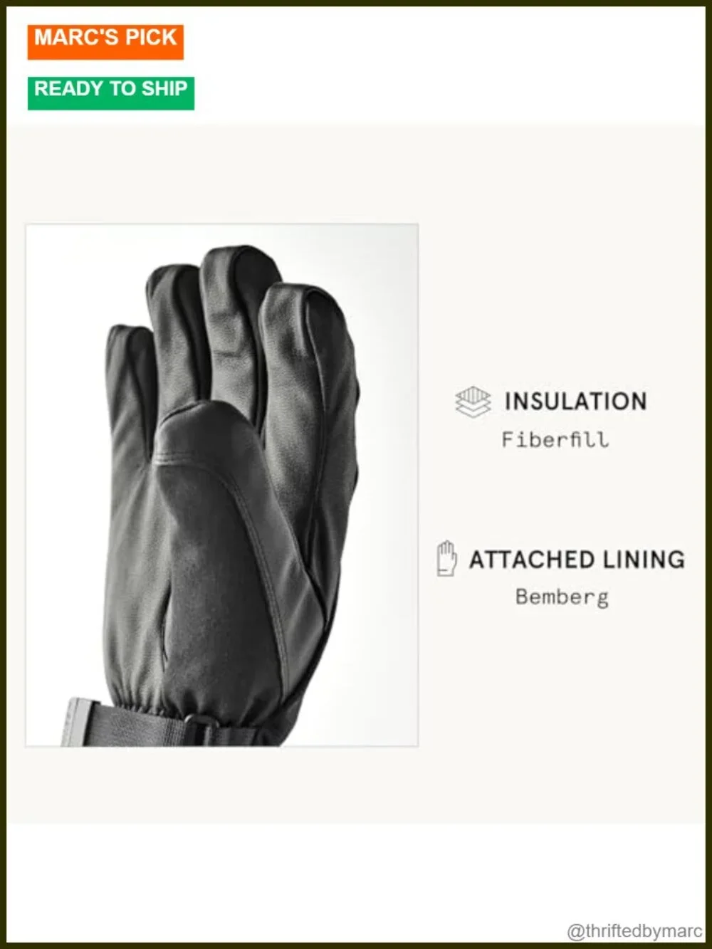 Unisex Waterproof Windproof Leather Alpine Ski Glove 5-Finger with Long Cuff